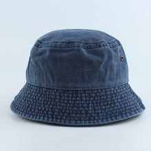 Load image into Gallery viewer, Jean Fisherman Hat Casual Flat Top Washed Distressed Harajuku Pure Color Adult Bucket Hat