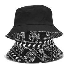 Load image into Gallery viewer, Animal Elephant Printed Canvas Sun Hat Summer Casual All-Match Double-Sided Wear Boys and Girls Bucket Hat Ethnic Style Bucket Hat