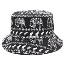 Load image into Gallery viewer, Animal Elephant Printed Canvas Sun Hat Summer Casual All-Match Double-Sided Wear Boys and Girls Bucket Hat Ethnic Style Bucket Hat
