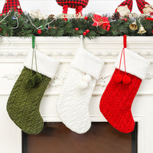 Load image into Gallery viewer, Christmas Decorations Knitted Wool Thick White Woolen Socks Hotel Home Christmas Stockings