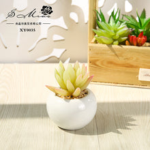 Load image into Gallery viewer, Small round Basin Mini Artificial Succulent Pant Potted Plant (Pot Included) Emulational Flower Decoration
