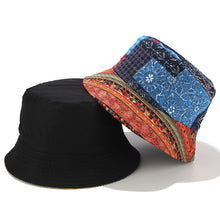 Load image into Gallery viewer, Retro Distressed Print Bucket Hat Men and Women Street Hip Hop Double-Sided Bucket Hat Travel Sun Hat