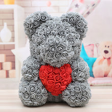 Load image into Gallery viewer, 40cm Preserved Fresh Flower Rose Bear Soap Flower Bear PE Flower Bear Christmas Valentine's Day Gift Rose Bear