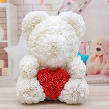 Load image into Gallery viewer, 40cm Preserved Fresh Flower Rose Bear Soap Flower Bear PE Flower Bear Christmas Valentine's Day Gift Rose Bear