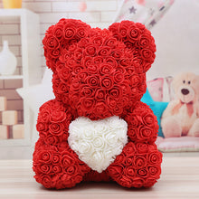 Load image into Gallery viewer, 40cm Preserved Fresh Flower Rose Bear Soap Flower Bear PE Flower Bear Christmas Valentine's Day Gift Rose Bear