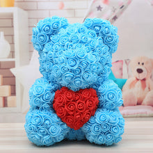 Load image into Gallery viewer, 40cm Preserved Fresh Flower Rose Bear Soap Flower Bear PE Flower Bear Christmas Valentine's Day Gift Rose Bear