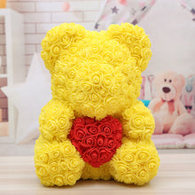 Load image into Gallery viewer, 40cm Preserved Fresh Flower Rose Bear Soap Flower Bear PE Flower Bear Christmas Valentine's Day Gift Rose Bear