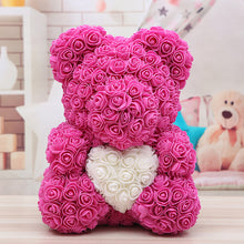 Load image into Gallery viewer, 40cm Preserved Fresh Flower Rose Bear Soap Flower Bear PE Flower Bear Christmas Valentine's Day Gift Rose Bear