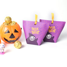 Load image into Gallery viewer, 10PCs Halloween Candy Box Pumpkin Folding DIY Packaging Paper Box Funny Pumpkin Packaging Box