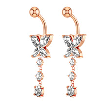 Load image into Gallery viewer, Belly Umbilical Ring Creative Butterfly Zircon Navel Decoration Umbilical Ring