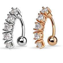 Load image into Gallery viewer, New Belly Umbilical Ring Inverted Zircon Navel Decoration Umbilical Ring Piercing Jewelry