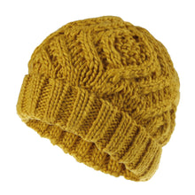 Load image into Gallery viewer, Rhombus Plaid Soft Thick Wool Knitted Hat Girl's Cap Fashion Autumn and Winter Woolen Cap