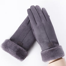 Load image into Gallery viewer, Women's Winter Thermal Extra Thick with Fleece Touch Screen Gloves Riding Korean-Style Cotton Suede Gloves Customization