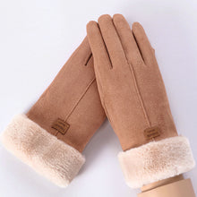 Load image into Gallery viewer, Women's Winter Thermal Extra Thick with Fleece Touch Screen Gloves Riding Korean-Style Cotton Suede Gloves Customization
