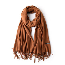 Load image into Gallery viewer, Women's Cashmere-like Solid Color 2023 Autumn and Winter Thickening Tassel Shawl Women's Big Red Scarf