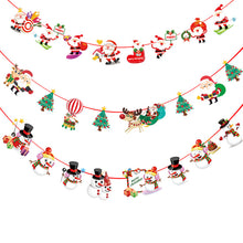 Load image into Gallery viewer, Christmas Decoration Cartoon Paper Hanging Flag Colorful Flags Christmas Holiday Scene Atmosphere Layout Christmas Paper Hanging Flag