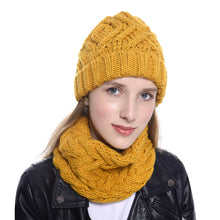 Load image into Gallery viewer, Women's Knitted Hat Hat Scarf Two-Piece Set Autumn and Winter New Fashion Woolen Hat