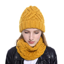 Load image into Gallery viewer, Women's Knitted Hat Hat Scarf Two-Piece Set Autumn and Winter New Fashion Woolen Hat