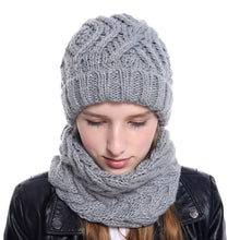 Load image into Gallery viewer, Women's Knitted Hat Hat Scarf Two-Piece Set Autumn and Winter New Fashion Woolen Hat