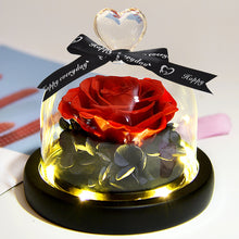 Load image into Gallery viewer, Preserved Fresh Flower Gift Christmas Valentine's Day Creative Gift Glass Cover Rose Dried Flower