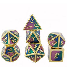 Load image into Gallery viewer, Metal Dice Set with Bag Board Role Playing Dragons Table Game Bar Party 7Pcs/Set