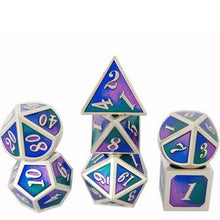 Load image into Gallery viewer, Metal Dice Set with Bag Board Role Playing Dragons Table Game Bar Party 7Pcs/Set