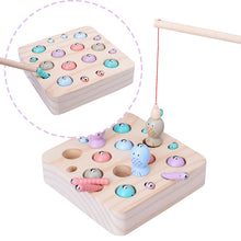 Load image into Gallery viewer, Wooden Digital Magnet Fishing Toy Sets 3d Catch The Insect Magnetic Math Fish Game Educational Kids Gift