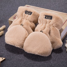 Load image into Gallery viewer, Couple Flip Pure Color Thickened Warm Plush Keyboard Half Finger Gloves for Men and Women Winter