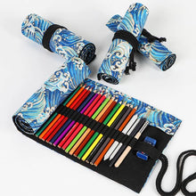 Load image into Gallery viewer, Pencil Case Canvas Roll Up Pencil Bag Pen Curtain Case Makeup Wrap Holder
