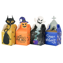 Load image into Gallery viewer, 12/24/36PCS Halloween Candy Box Horror Ghost Cat Pumpkin Cross Paper Gift Cookie Box Trick Treat for DIY Halloween Party Supply