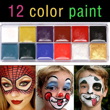 Load image into Gallery viewer, 12 Colors Art Painting Body Face Painting Oil Tattoo Makeup Cosmetic Drama Clown Halloween Party Non Toxic For Adult Child