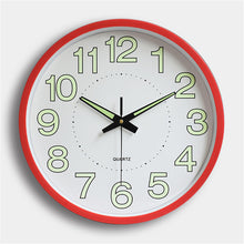 Load image into Gallery viewer, Wall Clock 12 inch Luminous Minimalist Modern Design White Quartz Simple Glowing Hanging Clocks Bedroom Living Room Decoration