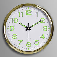 Load image into Gallery viewer, Wall Clock 12 inch Luminous Minimalist Modern Design White Quartz Simple Glowing Hanging Clocks Bedroom Living Room Decoration