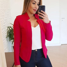 Load image into Gallery viewer, Autumn and Winter Small Suit Long Sleeve Solid Color Cardigan Outerwear Top Suit