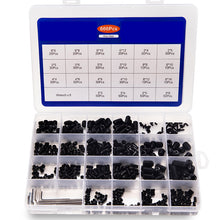 Load image into Gallery viewer, Screws 666pcs Hex hexagon socket grub screw flat point set screw assorted kit stainless steel M2 M3 M4 M5 M6 M8 headless screw set
