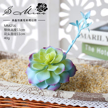 Load image into Gallery viewer, Blue Series Artificial Succulent Pant Flower Head Creative DIY Accessories Flower Arrangement Artificial Flower Plant Wall Supplies Green Plant