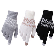 Load image into Gallery viewer, Cold Protection Thickening Adult Jacquard Gloves Manufacturer Women's Winter Knitted Touch-Screen Gloves