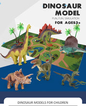 Load image into Gallery viewer, Dinosaur toy figure with activity play mat and tree, perfect gift for children, boys and girls