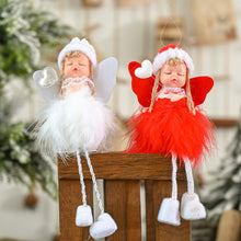 Load image into Gallery viewer, Christmas Decoration Supplies Angel Feather Pendant Plush Wings Sitting Pendant Hanging Ornament