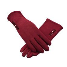 Load image into Gallery viewer, Classic Women's Non-Inverted Velvet Four-Button Velvet Thickened Cycling Touch Screen Warm Gloves