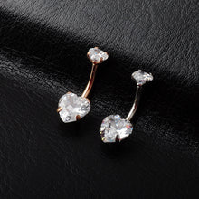 Load image into Gallery viewer, Zircon Double Heart-Shaped Navel Stud Piercing Jewelry Creative Navel Decoration