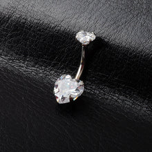 Load image into Gallery viewer, Zircon Double Heart-Shaped Navel Stud Piercing Jewelry Creative Navel Decoration