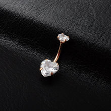 Load image into Gallery viewer, Zircon Double Heart-Shaped Navel Stud Piercing Jewelry Creative Navel Decoration