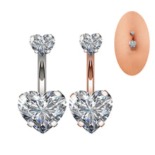 Load image into Gallery viewer, Zircon Double Heart-Shaped Navel Stud Piercing Jewelry Creative Navel Decoration