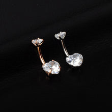 Load image into Gallery viewer, Zircon Double Heart-Shaped Navel Stud Piercing Jewelry Creative Navel Decoration