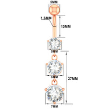 Load image into Gallery viewer, Creative Three-Piece round Zircon Navel Decoration Umbilical Ring Piercing Jewelry Hot