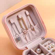 Load image into Gallery viewer, Jewelry Storage Box Portable Earrings Ring PU Leather Holders Case