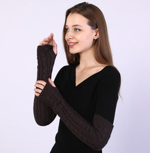 Load image into Gallery viewer, Winter Half Finger Knitting Wool Gloves Long 8-Word Twist Knitted Warm Fingerless Oversleeve Arm Protection Sleeve