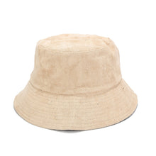 Load image into Gallery viewer, Suede Wide Brim Bucket Hat Men's and Women's Solid Color Light Board Double-Sided Wear Bucket Hat Autumn Outdoor Sun Hat