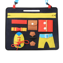Load image into Gallery viewer, Learning Board Educational Toys for Children and Infants Dressing Release Buckle Portable Felt Learning Board